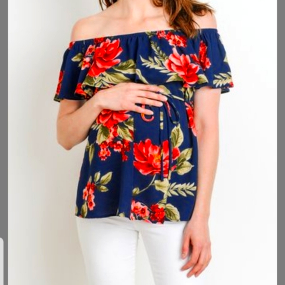 Hello Miz Maternity Floral Top
